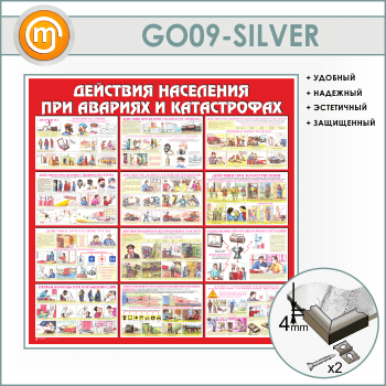 Стенд «Действия населения при авариях и катастрофах» (GO-09-SILVER)
