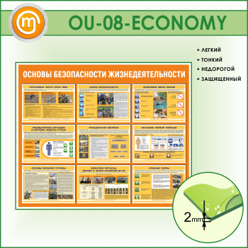Стенд «Основы безопасности жизнедеятельности» (OU-08-ECONOMY)