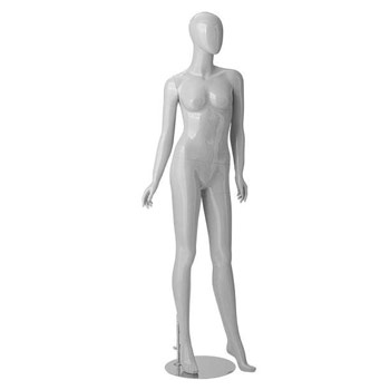 Манекен женский в полный рост стилизованный, безликий, серый глянец