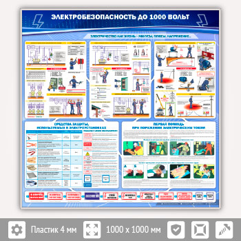 Стенд «Электробезопасность до 1000 вольт» (EB-01-SILVER)