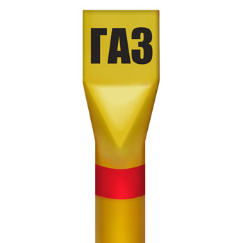 Столбик опознавательный СОГ-3 для газопроводов h=3000 мм