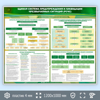 Стенд «Единая система предупреждения и ликвидации чрезвычайных ситуаций (РСЧС)» (GO-44-SILVER)
