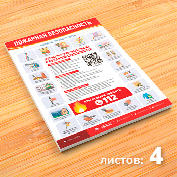 Плакаты «Пожарная безопасность» (М-41, 4 листа)